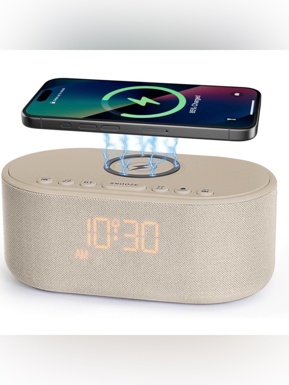 Sound Machine Alarm Clock Bluetooth Speaker Wireless Charging White Noise